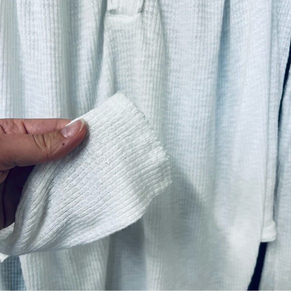 Free People We the Free Must Have Waffle-Knit Henley Tee - Ivory Medium - Picture 6 of 11